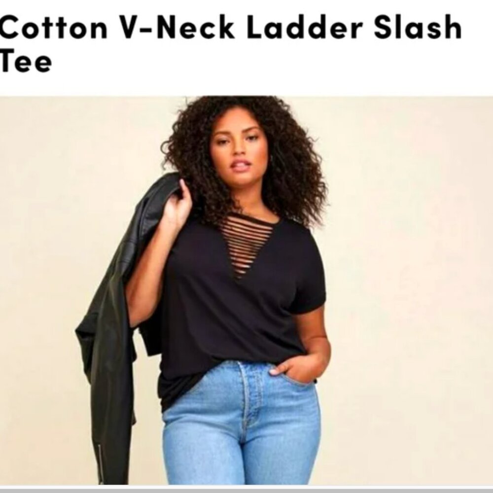 Torrid Slashed TShirt 1X
